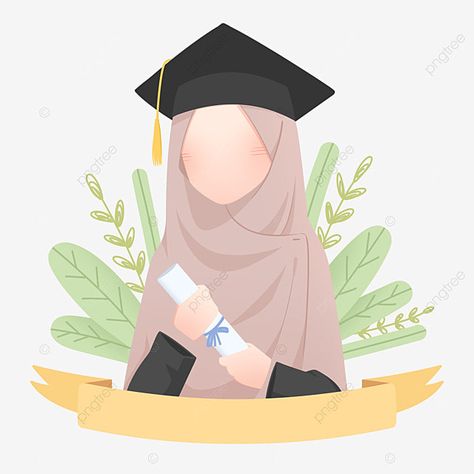 Alimah Graduation, Muslim Hijab Girl, Graduation Hijab, International Womens Day Poster, Graduation Drawing, Animated Clipart, Girl Graduation, Graduation Art, Sweet Drawings