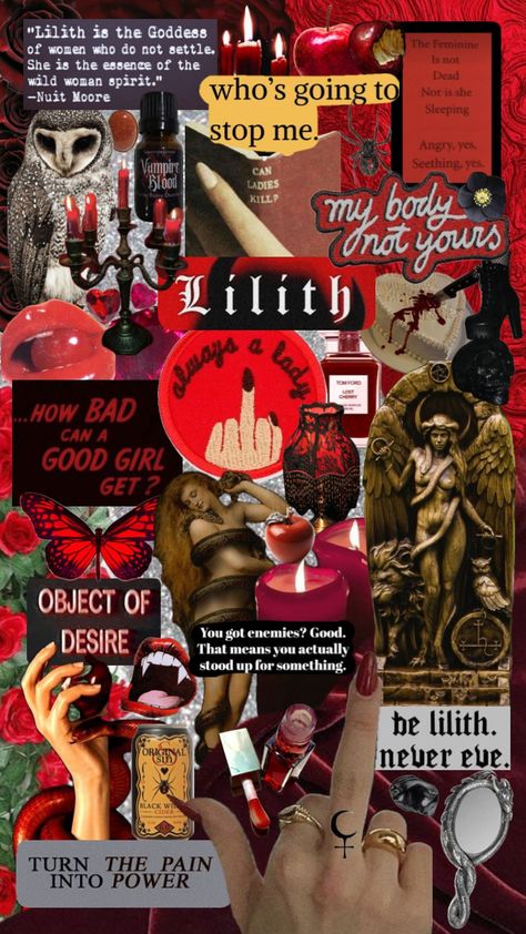 Lilith Aesthetic, Lillith Goddess, Sun In Aries, Victoria Secret Wallpaper, Goddess Aesthetic, Dark Witch, Image Collage, Pretty Backgrounds, Dark Feminine Aesthetic