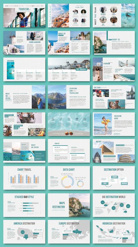 Travel Presentation Template, Tourism Presentation Design, Water Presentation Design, Powerpoint Presentation Ideas, Travel Presentation, Water Presentation, Presentation Folder Design, Catalogue Template, Tourism Design