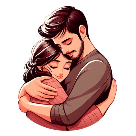 AI generated Hug Day Couple In Valentine Day Hugging Husband And Wife Cartoon Images, Love Images Couples Animation, Love Illustration Couple, Couple Hugging Pictures, Couple Working Together, Happy Couple Images, Hugs Pictures, Couple Animation, Hugs Couple