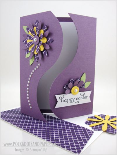 FREE DOWNLOAD... Card With Flowers, Cards Simple, Gatefold Cards, 카드 디자인, Shaped Cards, Spring Cards, Fancy Fold Cards, Card Making Techniques, Fun Fold Cards