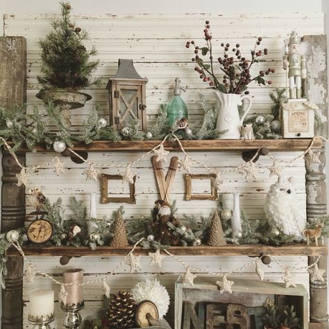 My Christmas decor Christmas Vignettes Farmhouse, Winter Booth Display, Christmas Greenhouse, Garden Shack, Trinkets Display, Sage Decor, Vintage Market Booth, Gift Shop Displays, Vintage Booth Display