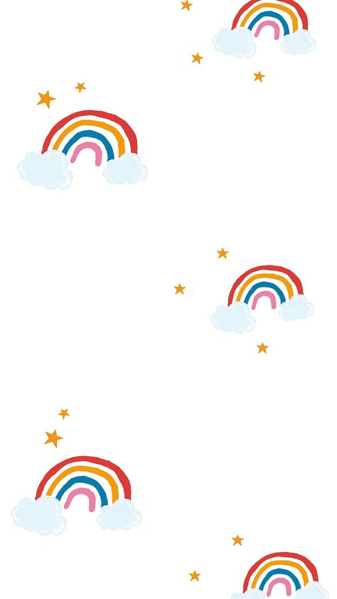 Free Cute Wallpaper, Cute Rainbow Background, Rainbow Phone Backgrounds, Cute White Wallpapers For Iphone, Cute Wallpaper White, Cute White Backgrounds, White Cute Background, Rainbow White Background, Aesthetic Wallpaper Rainbow