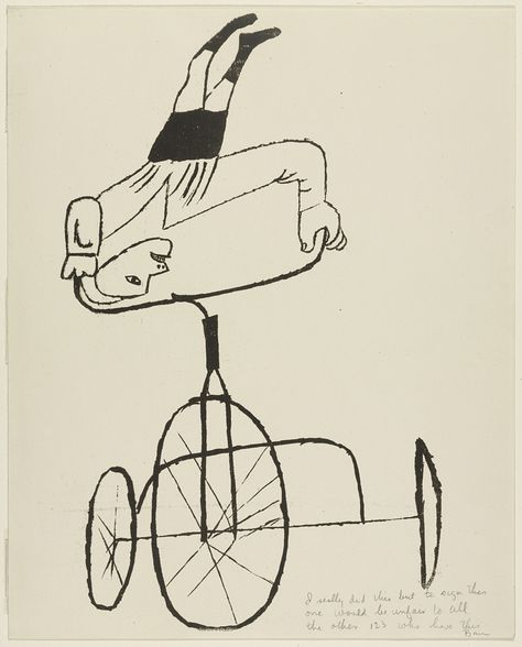 Ben Shahn. Boy on Tricycle. (1947) Rebecca Green, Ben Shahn, Smart Set, Drawing Prints, A Drawing, Tricycle, Art Abstrait, Art Stuff, American Artists