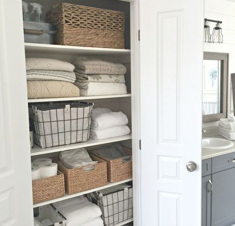 In this post I share my top 10 blog posts of 2019 chosen by my readers. DIY's, product reviews, and home tours are some of your favourites. Rustic Closet, Closet Refresh, Walk In Shower Designs, Bathroom Organization Diy, Linen Cupboard, Linen Closet Organization, Bathroom Closet, Closet Remodel, Closet Decor