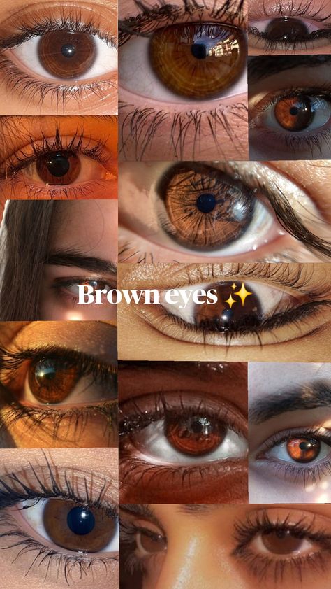 the magic of brown eyes 💖💖 Brown Eye Color Chart, Brown Eyes With Gold Flecks, Very Dark Brown Eyes, Types Of Brown Eyes, Bright Brown Eyes, Chocolate Brown Eyes, Brown Eye, Eye Color Chart, Brown Eyed Girls