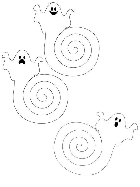 Spiral Ghost Printable, Spiral Ghost Template, Halloween Decor Paper, Halloween Classroom Decorations Diy, Halloween Spooky Decorations, Hallowen Decoraciones Diy, Diy Halloween Decorations Paper, Halloween Decorations Printables, Deco Halloween Diy