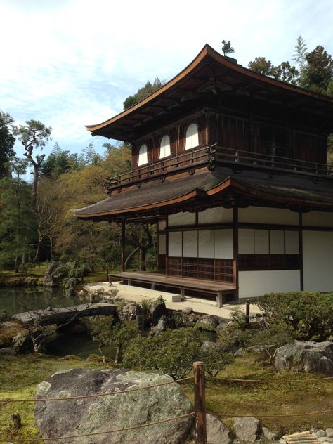 Ginkakuji (Silver Pavilion), a zen temple. Ginkakuji, Zen Temple, Japanese Stuff, Frank Lloyd, Lloyd Wright, Japanese Culture, Kyoto, Zen, Temple