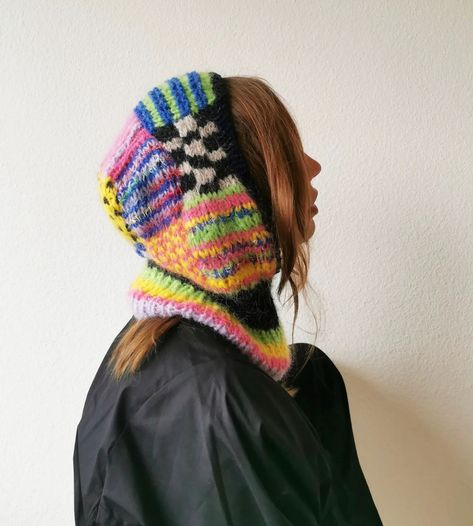 Hand Knit Balaclava, Balaclava Design, Knit Balaclava, Intarsia Knitting, Knitted Balaclava, Mohair Knit, Crochet Business, Crochet Fashion Patterns, Hand Knitted Sweaters