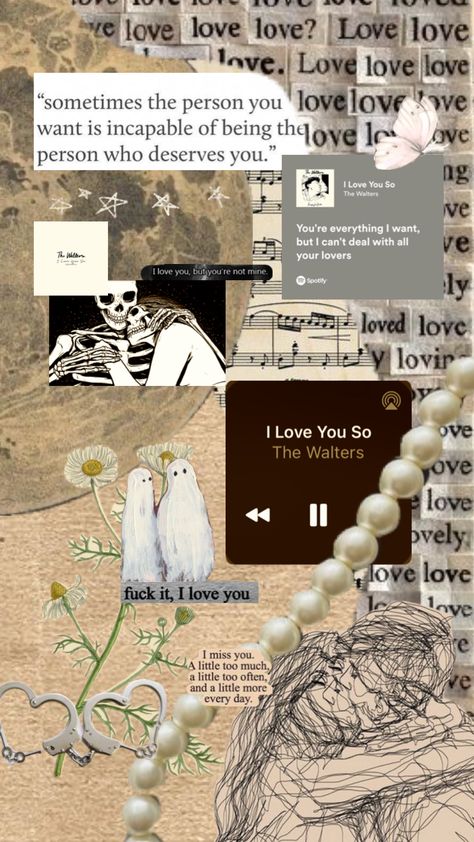 so, again i made a collage of the last song i listened to and it was “i love you so” by the walters. #iloveyouso #thewalters #song Song Collage Wallpaper, The Walters Aesthetic, I Love You So Wallpaper The Walters, I Love You So The Walters, Song Collage, I Live You, The Last Song, Music Collage, Mini Cakes Birthday