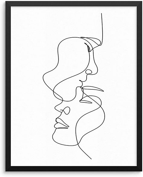 Man And Woman Outline Drawing, Couples Abstract Art, Line Art For Men, Abstract Couple Art, One Line Picture, Line Art Inspiration, Couple One Line Art, Not Minimalist, Line Art Bedroom