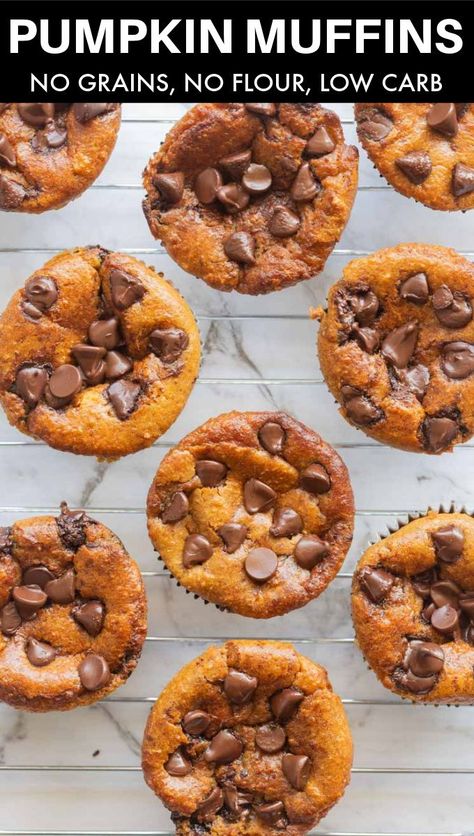 Keto Pumpkin Muffins, Low Carb Pumpkin Muffins, Pumpkin Chip, Gluten Free Pumpkin Muffins, Pumpkin Muffins Easy, Peanut Butter Muffins, Keto Muffins, Pumpkin Chocolate Chip Muffins, Peanut Butter Pumpkin