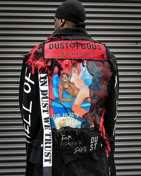 DUST YOUR OWN - DERULO @jasonderulo⁠ ⁠ #DustYourOwn #DustofGods #Treasure #Art #WearableArt #Sustainability #Craftsmanship #Individuality #CollectiveMindset #OurDNA Dust Of Gods, Painting Denim, Custom Jacket, Tee Shirt Designs, Art Appreciation, Diy Fashion, Wearable Art, Diy Clothes, Outfit Of The Day