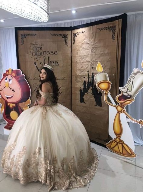 Sweet 16 Beauty And The Beast Theme Dress, Beauty And The Beast 15 Dress, Disney Theme Sweet 16 Ideas, Beauty Beast Quinceanera, Beauty And The Beast Sweet 15, Autumn Quinceanera Themes, Beauty And The Beast Damas Dresses, November Quinceanera Themes, Disney Theme Quinceanera