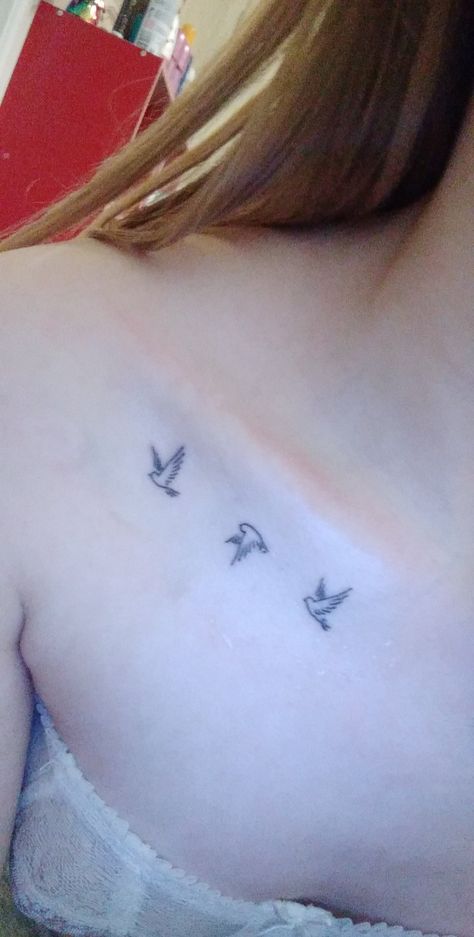 Birds On Collar Bone Tattoo, Collar Bone Tattoo Birds, Bird Collar Bone Tattoo, Fantail Tattoo, Fantail Bird, Collar Tattoo, Clavicle Tattoo, Collarbone Tattoo, Bone Tattoo