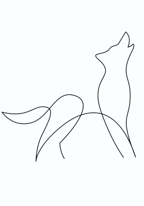 One Line Animal Drawing, One Line Animals, Husky Tattoo, Animal Line Drawings, Hip Thigh Tattoos, Animal Embroidery Designs, 강아지 그림, Line Art Tattoos, Next Tattoo