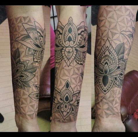 Forearm Filler Tattoo Sleeve, Mandela Gap Filler Tattoo, Flower Of Life Filler Tattoo, Dot Work Filler Tattoo, Leg Sleeve Fillers, Filler Tattoo Ideas Gap Flowers, Fillers For Tattoo Sleeves, Tattoo Filler Ideas Sleeve Backgrounds Flower, Mandala Tattoo Filler