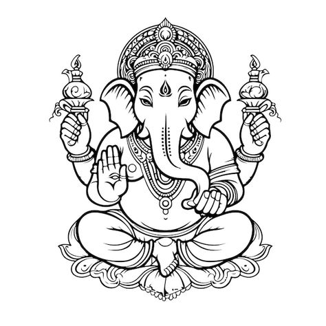 Sketch hand drawn single line art colori... | Premium Vector #Freepik #vector #shree #ganesh-chaturthi #ganesh #vinayaka-chaturthi Mandala Art Vinayaka, Ganesh Vector Illustrations, Vinayagar Pencil Drawing, Lord Vinayaka Drawings, Lord Ganesha Line Art, Ganesha Line Drawing, Lord Ganesha Pencil Sketch, Ganesh Chaturthi Sketch, Vinayaka Images Drawing