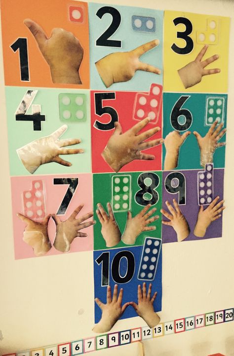 Self Register Ideas Eyfs, Maths Area Eyfs Classroom Displays, Bsl Numbers, Number Display Preschool, Number Display Eyfs, Maths Display Eyfs, Eyfs Maths Display, Numicon Activities, Reception Maths