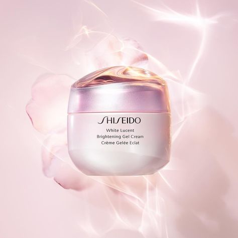 New White Lucent #Brightening Gel Cream. The Luminous. Experience instant #glow and #clarity with #sakura-bright complex. Visibly improves… Cosmetic Inspiration, Beauty Advertising, Cosmetics Banner, 광고 디자인, Cosmetics Photography, Beauty Ad, Cosmetic Design, Beauty Shoot, Beauty Design