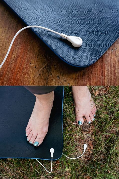 An earthing yoga mat is a 24” x 72” conductive pad with a grounding cable for use inside or out. When indoors, simply attach the cord to the button on the mat, and plug it into the bottom receptacle of a grounded outlet. For outdoor use, the yoga mat’s cable can be plugged directly into the ground. Read more on our website now! Diy Grounding Pad, Earthing Grounding Mat, Diy Grounding Mat, Grounding Mat, Only Connect, Earthing Grounding, Do Yoga, Acro Yoga, Mind Body And Spirit