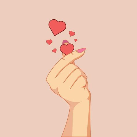 Korean Heart, Hand Gesture, Love Thoughts, Heart Hands, The Hand, Vector Art, Hand Drawn, Vector Free, Royalty Free