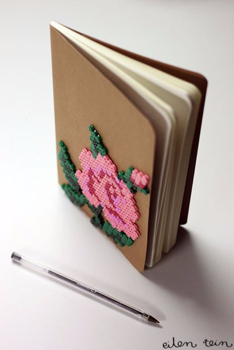 DIY Projects to Make and Sell on Etsy - Flowery Perler Notebook - Learn How To Make Money on Etsy With these Awesome, Cool and Easy Crafts and Craft Project Ideas - Cheap and Creative Crafts to Make and Sell for Etsy Shops http://diyjoy.com/crafts-to-make-and-sell-etsy Beads Art Ideas, Diy Notebooks, Perler Beads Ideas, Diy Projects To Make And Sell, Book Decoration, Bead Creations, Hama Beads Design, Hama Bead, Motifs Perler