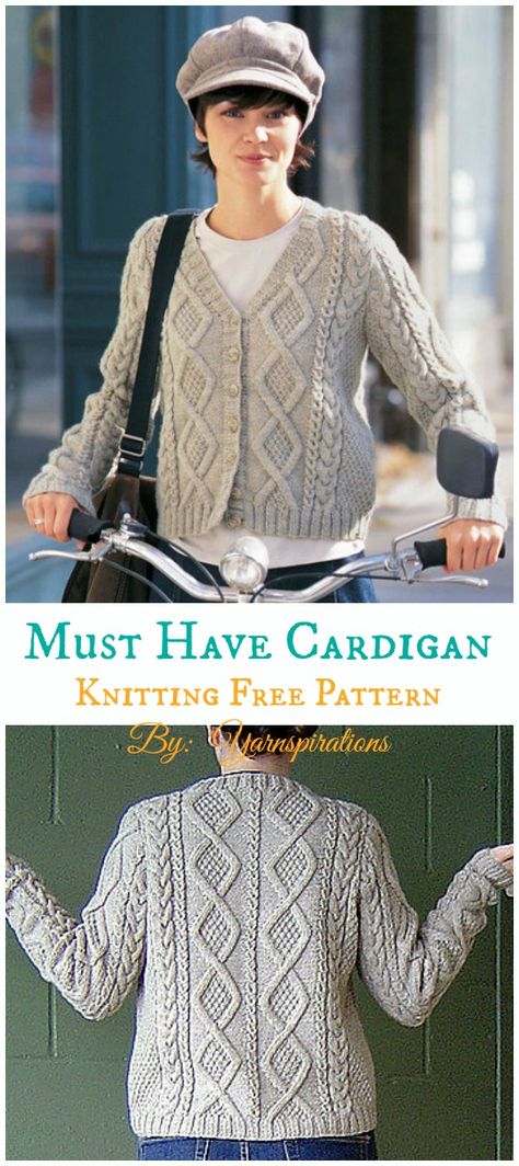 Must Have Cable Cardigan Knitting Free Pattern  - Women #Cardigan; Free #Knitting; Patterns Ladies Cardigans Free Patterns, Cable Knit Free Pattern, Aran Sweater Patterns, Ladies Aran Knitting Patterns, Free Cable Knitting Patterns For Women, Aran Patterns Free, Free Knitting Patterns For Ladies Vests, Free Knitting Patterns For Women Sweaters & Cardigans, Ladies Aran Knitting Patterns Free