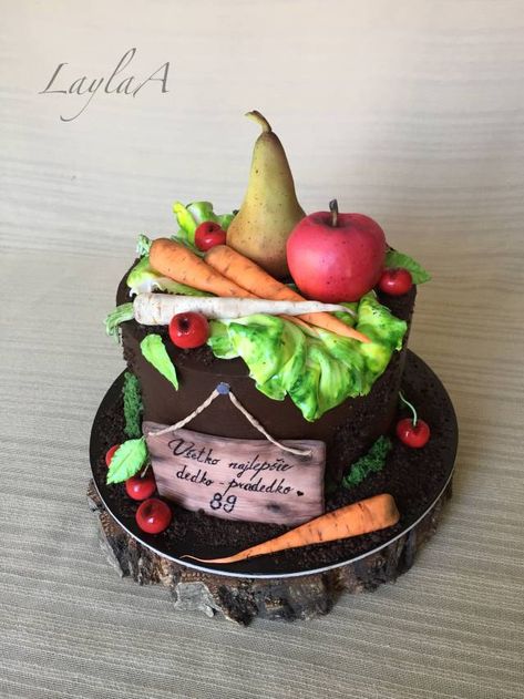 Cake For A Gardener, Gardeners Cake Ideas, Gardener Cake, Garden Cake, Allotment Cake, Fall Theme Cakes, Garden Theme Cake, Garden Birthday Cake, Realistic Cakes