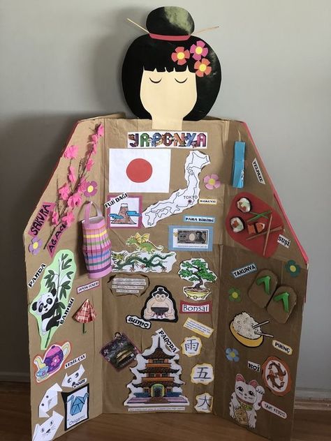 Japan Kids Activities, Japan Crafts For Kids, Japan Activities For Kids, Around The World Crafts For Kids, Japan For Kids, Japanese Party, Around The World Theme, Chinese Crafts, Creative School Project Ideas