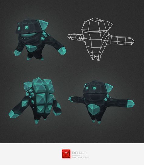 Low Poly Crystal Elemental - 3DOcean Item for Sale Low Poly Character, Low Poly Games, Monster Characters, Low Poly 3d, Low Poly Models, Low Poly Art, 3d Texture, 3d Modelling, Game Character Design