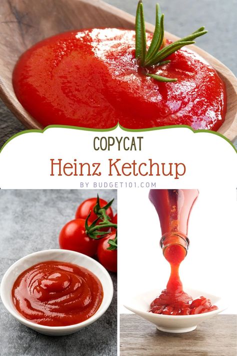 Homemade copycat Heinz ketchup in a wooden spoon, fresh tomatoes, and a bottle of ketchup being poured into a dish, showcasing vibrant red color and smooth texture. Substitute For Ketchup, Homemade Ketchup Recipe Easy, Canning Ketchup Recipe, Quick Ketchup Recipe, Home Made Ketchup Recipe, Copycat Heinz Ketchup Recipe, Ketchup Alternative, Homemade Catsup, Canning Ketchup