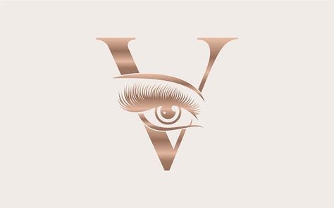 Brand Logo Design Beauty Cosmetic V Logo Template Logo Design Beauty, Brand Logo Design, Lashes Logo, V Logo, Beauty Lash, Beauty Logo Design, Hair Studio, Beauty Logo, Logo Design Template