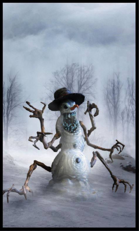 Frosty The Snowman by Katanaz.deviantart.com on @DeviantArt Snowman Race, Creepy Snowman, Scary Snowman, Snowman Background, Goth Xmas, Horror Christmas, Thrift Store Art, Inktober 2023, Christmas Horror