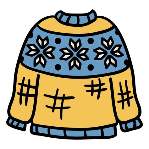 Sweater Drawing Easy, Winter Clothes Cartoon, Sweater Clip Art, Sweater Illustration, Sweater Clipart, Sweater Drawing, Clothes Clipart, Free Hairstyles, Sweater Png