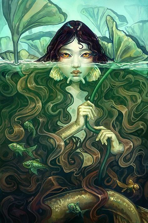 Les Pogues, Mermaids And Mermen, Fantasy Paintings, Mermaid Art, Surreal Art, Portrait Art, Painting Inspiration, Aesthetic Art, Digital Painting