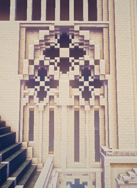 Minecraft Windows Design Castle, Minecraft Cathedral Interiors, Minecraft Stained Glass Window, Minecraft Archway Design, Minecraft Archway, Minecraft Cathedral, Minecraft Circles, Minecraft Wall Designs, Minecraft Castle Designs