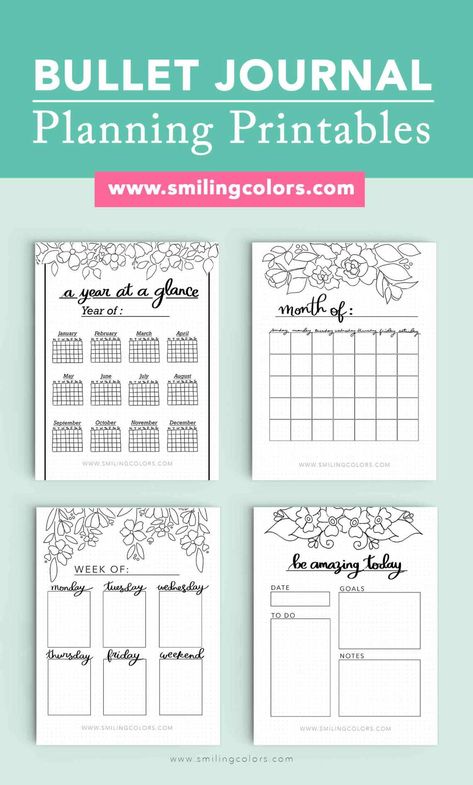 Bullet Journal Birthday Tracker, Bullet Journal Planning, Bullet Journal Page Ideas, Weekly Planner Sheets, Journal Printables Free, Journal Planning, Journal Page Ideas, Free Planner Templates, Bullet Journal Page