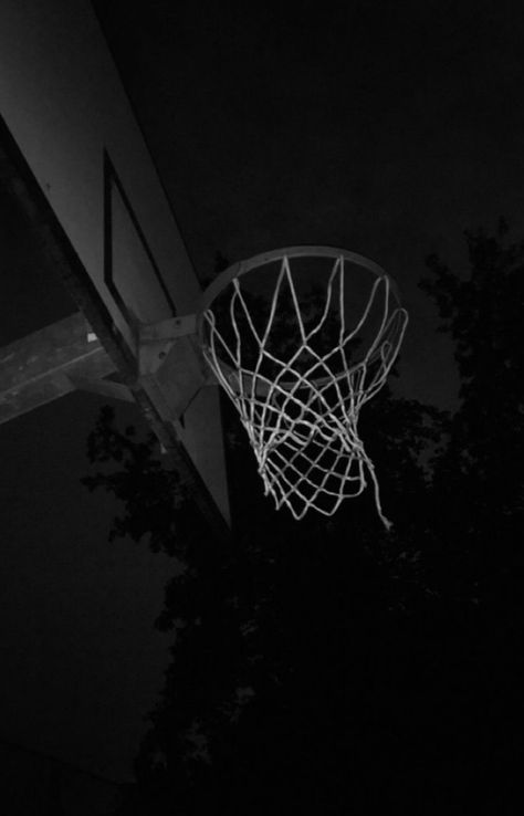 Basketball Wallpaper, Basketball Hoop, At Night, Basketball, Black