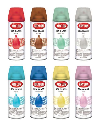 Krylon Sea Glass Spray Paint, Krylon Spray Paint Colors, Sea Glass Spray Paint, Glass Spray Paint, Easy Mason Jar Crafts, Sea Glass Diy, Painting Glass Jars, Diy Beach Decor, Spray Paint Colors