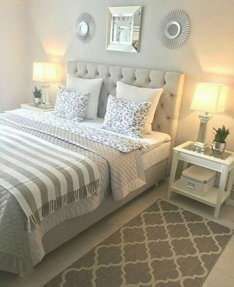 diy bedroom decorating ideas on a budget – lanzhome.com Reka Bentuk Bilik Tidur, Beautiful Bedroom Decor, Budget Bedroom, Dekorasi Kamar Tidur, Small Apartment Decorating, Spare Bedroom, Master Bedrooms Decor, Modern Bed, Modern Room