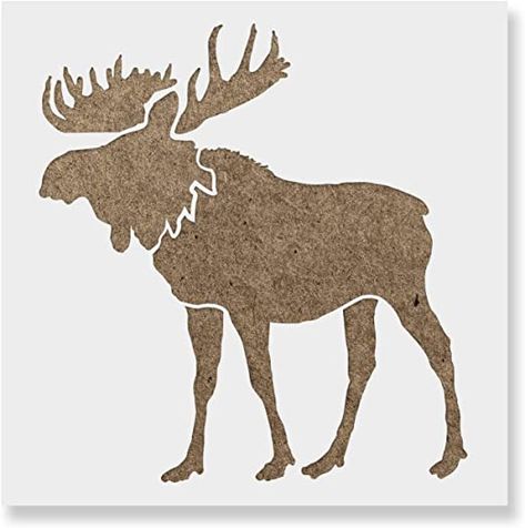 Moose Stencil, Woodland Stencil, Bear Stencil, Moose Crafts, Wood Drawing, Create An Animal, Clear Plastic Sheets, Moose Antlers, Stencil Ideas