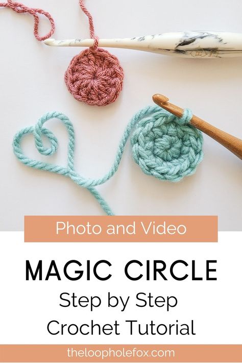 Magic Circle Crochet Tutorial, Circle Crochet Tutorial, Crochet A Magic Circle, Magic Loop Crochet, Magic Circle Crochet, Crochet Circle Pattern, Magic Ring Crochet, Circle Crochet, Awesome Crochet