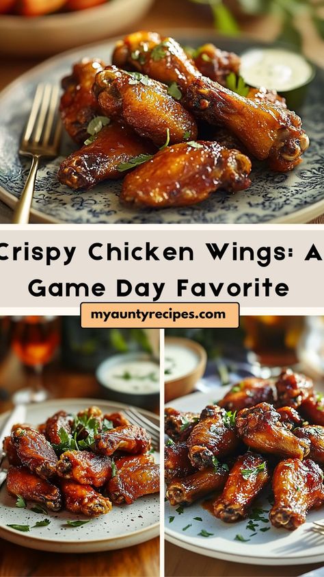 Elevate your game day with our Easy Crispy Chicken Wings! These wings are seasoned, baked, and perfectly crispy, making them a crowd-pleasing appetizer. Toss them in your favorite sauce for an extra kick of flavor, and serve with ranch or blue cheese dressing for dipping. Quick to prepare and always a hit, these chicken wings are ideal for any sports event or party! Chicken Catering Ideas, Wings For A Crowd, Party Wings Recipe, Easy Crispy Chicken, Party Wings, Cocktails And Canapes, Crispy Chicken Wings, Chicken Appetizers, Crowd Pleasing Appetizers