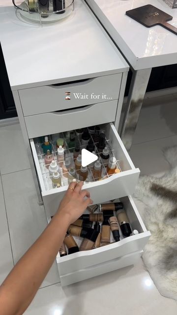 LUVO STORE on Instagram: "Organising is just THAT easy 😉 

Never have unorganised Ikea Alex Drawers again with our durable, acrylic inserts (Compact Tray, Compact divider, Foundation Divider, Palette Divider) 🤝🏼

🛒 Shop our wide selection of organisers at luvostore.com.au

.

.

.

#makeuproom #vanity #makeuporganization #organization #organizer #dresser #beautyroom #storagesolutions #makeup #storageideas #cosmetics #makeupstorage #skincare" Ikea Alex Drawers Inserts, Ikea Alex Drawers Organization, Alex Drawer Organization, Makeup Drawer Organizer, Alex Drawers, Ikea Alex Drawers, Alex Drawer, Ikea Alex, Drawer Inserts