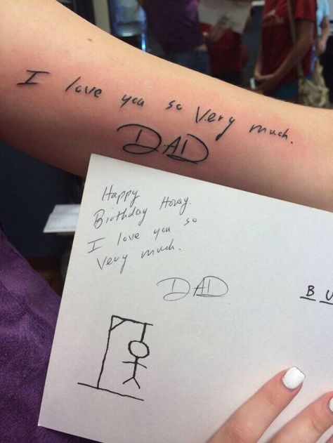 Lost Dad Tattoo, Tattoos For Dad Memorial, Word Tattoo Ideas, Handwriting Tattoos, Rib Tattoos For Women, Tribute Tattoos, Parent Tattoos, Dad Tattoo, Word Tattoo