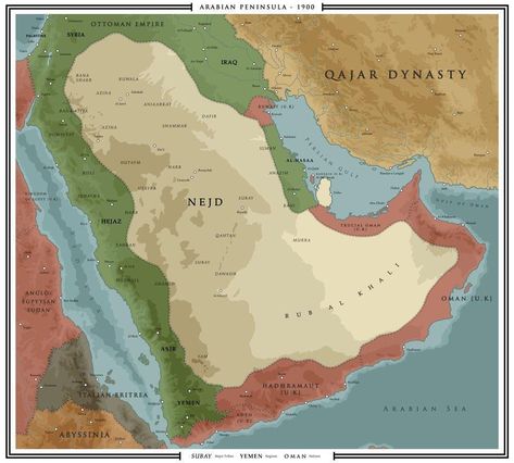 Middle East Map, Qajar Dynasty, Infographic Map, Arabian Peninsula, Arabian Sea, Data Charts, Country Maps, Old Maps, Fantasy Map