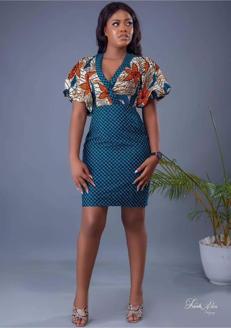 Mini Gown, African Designs, African Prom Dresses, Ankara Gowns, Short African Dresses, Mixed Prints, African Wear Dresses, Ankara Dresses, African Fashion Traditional