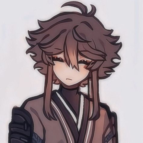 Shikanoin Heizou Fan Design, Heizou Beta Design, Heizou Pfp Fanart, Character Hair Ideas Drawing, Heizou Hair, Brown Haired Character, Hair Styles Drawing Reference, Heizou Pfp, Heizou Icon