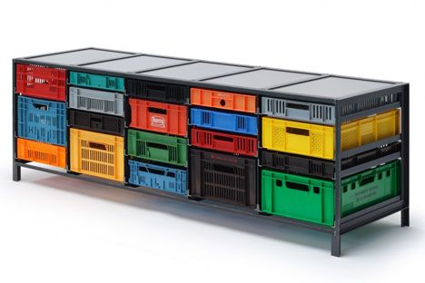 Plastic Crates, Crate Furniture, Plastic Furniture, Contract Furniture, Furniture Manufacturers, Design Concept, Interior Furniture, Steel Construction, Storage Cabinets